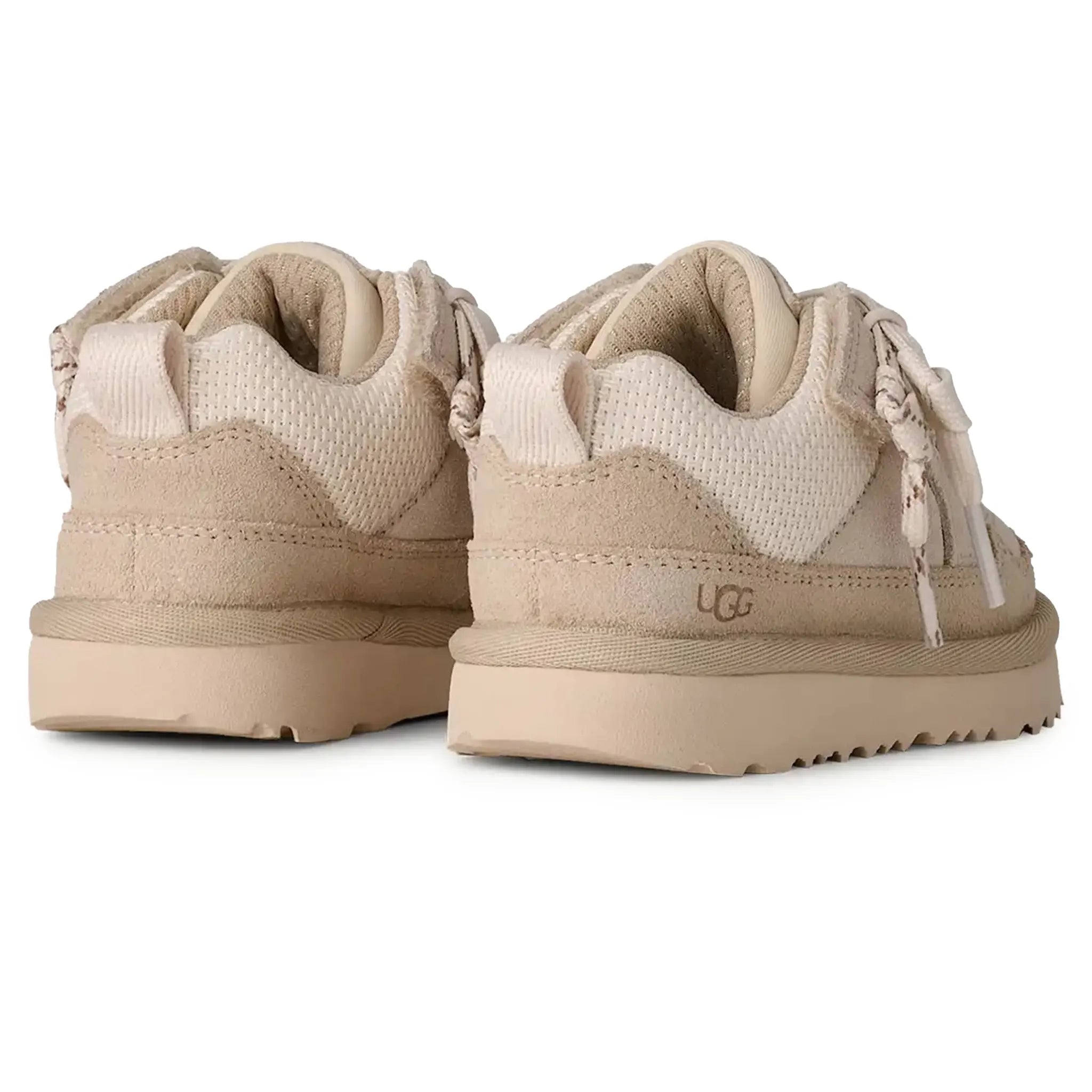 Back Side View of UGG Lo Lowmel Kids Ivory Trainers UGGA5014156231